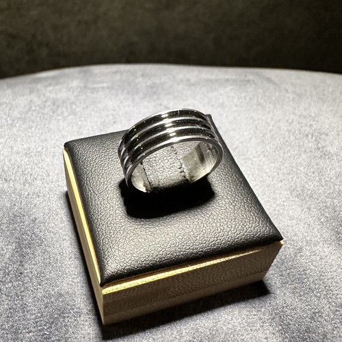 Edelstahl ring silber - silber, schwarz
