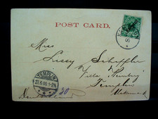 Ansichtskarte mit MiNr. 3, Stempel Kamerun-Templin Datum 27.6.1900