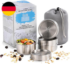 Klein Edelstahl Dose Mit Schraubdeckel (3 Stück), 200Ml Auslaufsicher Brotdose E