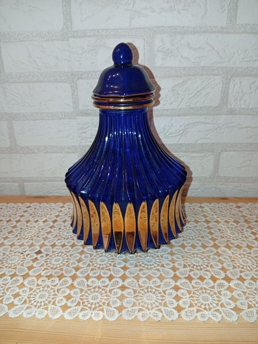 Kobalt blau glasvase - blau,, mit