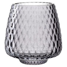 Leonardo GIULIA Windlicht Kerzenhalter Kalk-Natron-Glas Grau-Transparent H 11 cm