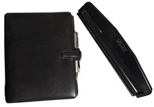 Filofax A5 Nappaleder schwarz mit Herlitz-Locher (Konvolut)