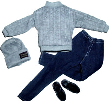 %***Barbie Ken Kleidung für Fashionistas*Jeanshose,Wollpullover,Mütze,Schuhe***%