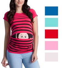 Umstandsmode T-Shirt Motiv| Schwangerschaft Geschenk | Guck Guck witzig Kurzarm