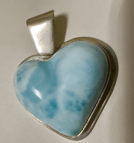 Larimar herz kettenanhänger - larimar, herz-kettenanhänger