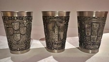 3 Zinnbecher - Creativ Zinn Becker Stuttgart, 95% Zinn, sehr guter Zustand