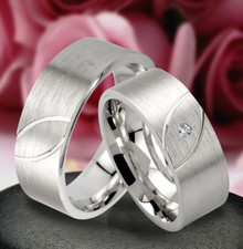 2 Hochzeitsringe Trauringe Eheringe SILBER 925 & Gravur Gratis JK9-1