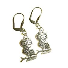 Eulen Brisur Ohrringe silberf