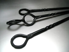 Geschmiedete Halterungen f. Ofenstangen-Kachelofen - gedreht -  schwarz 10 mm