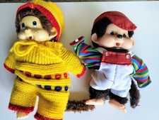 2 Monchichi-Puppen - ca. 20 cm groß - 80er Jahre