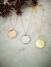 Plättchenkette mit Steinchenrahmen sterlingsilber 925