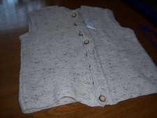 Herren Trachten Weste handgestrickt Größe 50/52 natur tweed kraus rechts 