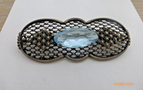 Brosche mit aquamarin 935er - aquamarin,