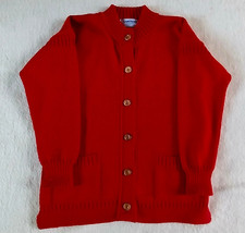 Strickjacke rot 100% Schurwolle British Isles Gr. 42