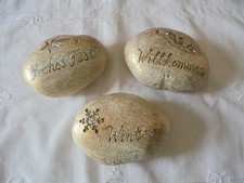 Weihnachtliche und adventliche Dekoration - 4 Dekosteine mit Glitzeraufdruck