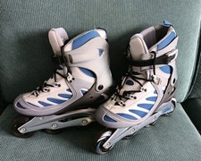 Salomon DR 100 Inline Skates Unisex Gr. 42 2/3 Grau Blau Rollerblades Inliner