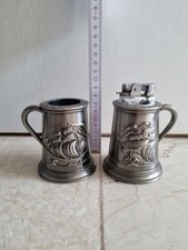 Altes massives Tischfeuerzeug Gasfeuerzeug SEGELSCHIFF SCHIFF BOOT 