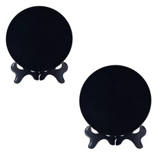 Obsidian Spiegel mit Halter