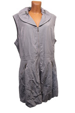 Franstyle lange Weste 2XL 52 Mantel ärmellos grau Damen Jackenkleid knielang