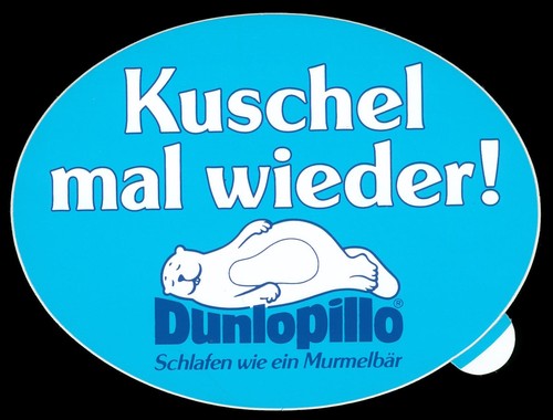 Werbe aufkleber dunlopillo - aufkleber,