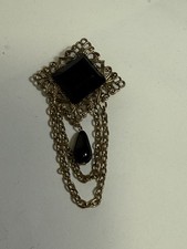 Vintage Brosche Gold Schwarz