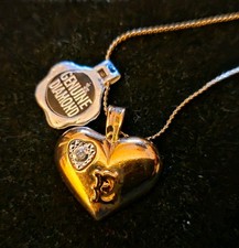 Schmuck, Modeschmuck, Vergoldet, Echter Diamant, Monogramm E