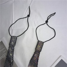 Damen Verstellbar Strass Krawatten Krawatte Kristall Halskette Hemd Zubehör