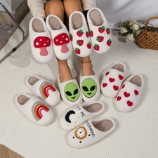 Weihnachten Hausschuhe Pantoffeln Slipper Cartoon Damen Herren Plüsch Slipper