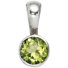Anhänger mit Peridot grün 925 Silber rhodiniert glänzend Halsschmuck Damen