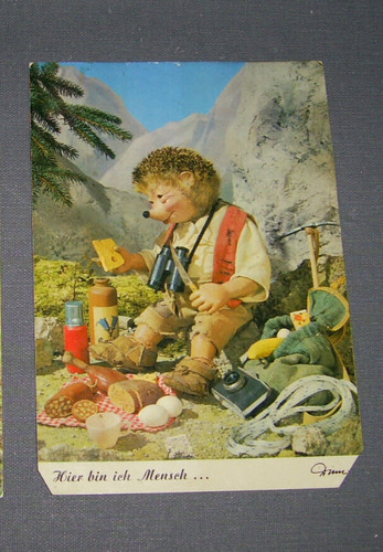 Mecki postkarte hier bin - hier,