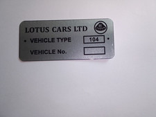 Typenschild Lotus Omega Vauxhall Carlton Opel Type 104 Schild ID-plate s103