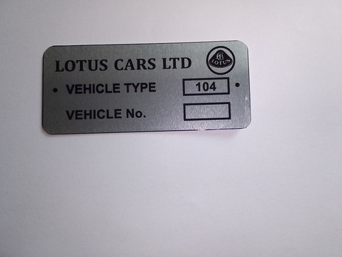 Typenschild lotus omega - typenschild,