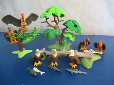 3 Weißkopf Seeadler 4 Geier Bäume  z 4207 Forsthaus 4850 ZOO Playmobil 8031