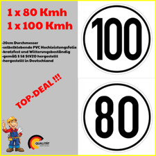 80+100kmh SET 20cm Aufkleber