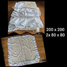 Bettwäsche Beige Weiß Rüschen Mikrofaser Decke & Kissen Bezüge