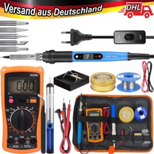 80W Profi Lötkolben Set Lötstation Temperatur Einstellbar Soldering Iron Wire`
