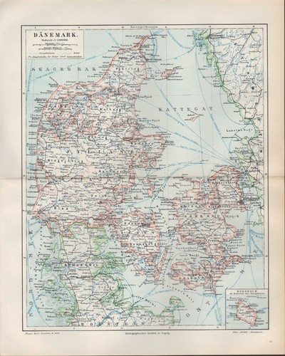 Landkarte map 1895 - :, dÄnemark
