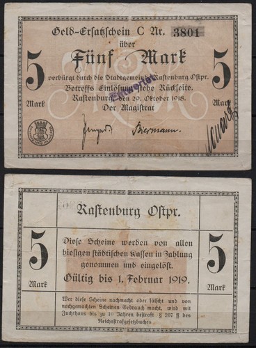 34090 notgeld rastenburg - [34090],