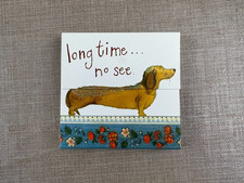 Magnetischer Mini Notizblock Blanko Hund Dackel Glitzer Alex Clark