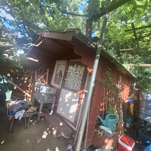 Holz gartenhaus rot braun - rot/braun, mit