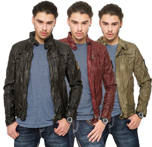 Herren leder jacke - leder,