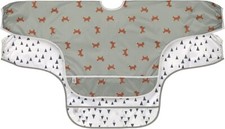 LÄSSIG Baby Langarmlätzchen Set 2 Stk, zum Binden Auffangschutz/Long Sleeve Bib