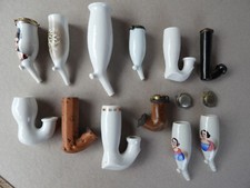 12x alter PFEIFENKOPF PORZELLANPFEIFE 1x gemarkt: HÖNIG SCHEMNITZ+PHILIPP KONRAD