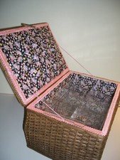 Nähkorb in Peddig-dunkel gebeizt stabile Ausführung ca.46 x 23 x 24cm H Neu