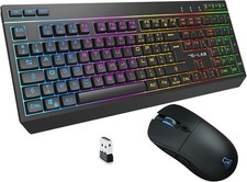 THE G-LAB Combo Tungsten - Kabellose Gaming-Tastatur +2400 DPI Maus Italienisch
