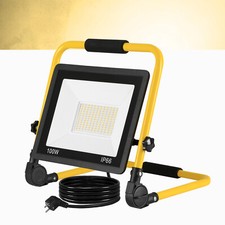 LED Fluter 100W Strahler Flutlicht mit Stecker Baustrahler Scheinwerfer Warmweiß