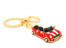 3D SCHLÜSSELANHÄNGER - MINI  METALL rot mit Strasssteinen #