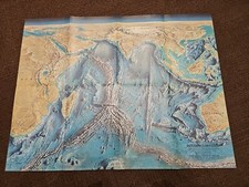 National Geographic Karte - Indian Ocean Floor - 1967 - Vintage