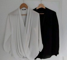 2 Blusen Edc schwarz + Joachim Bosse Style weiß Gr L/ XL