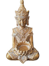 Buddha Figur sitzend gold mit